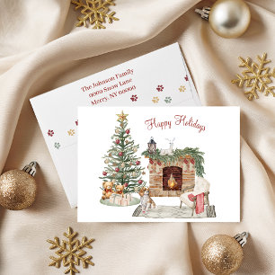 Frohe Pawlidays Hunde-Design - King Charles Spanie Feiertagskarte