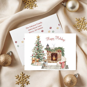 Frohe Pawlidays Hunde-Design - Pomeranian Feiertagskarte