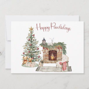 Frohe Pawlidays Hunde-Design - Pug Feiertagskarte