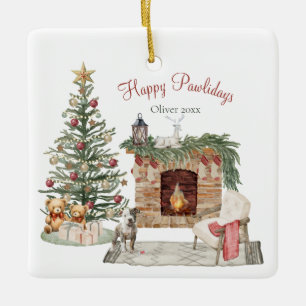 Frohe Pawlidays Hunde-Design - Staffordshire Terri Keramikornament