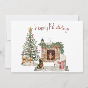 Frohe Pawlidays Hundedesign - Chocolate Labrador Feiertagskarte