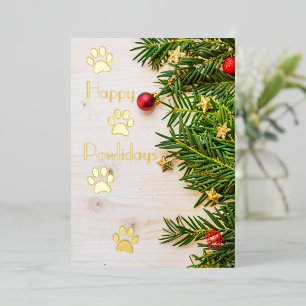 Frohe Pawlidays Weihnachtsfolie Flach Grußkarte Folieneinladung