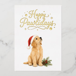 Frohe Pawlidays Weihnachtskarte Folien Feiertagskarte