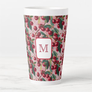 Frohe personalisierte Vintage-Rosa 'Kirschpop' Milchtasse