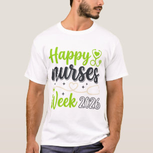 Frohe Pflegerwoche 2026 Stethoskop Pfleger Design_ T-Shirt
