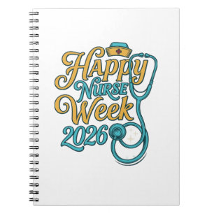 Frohe Pflegerwoche 2026 Stethoskop-Shirt-Design_1 Notizblock