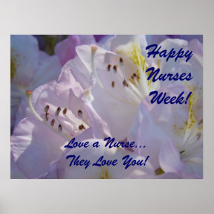 Frohe Pflegerwoche! Poster Love a Nurse Floral