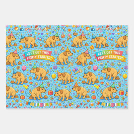 Frohe Pfotenparty Hundeparty Geschenkpapier Set