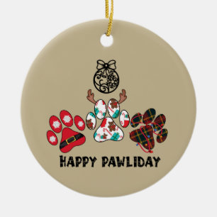 Frohe Pfotentage - Keramik-Weihnachtsbaumanhänger Keramik Ornament