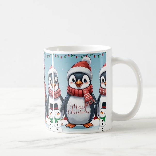 Frohe Pinguinweihnachtsfeste Kaffeetasse (Rechts)