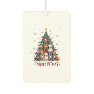 Frohe Pitmas Pitbull Hund hässlicher Weihnachtspul Autolufterfrischer