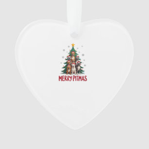 Frohe Pitmas Pitbull Hund hässlicher Weihnachtspul Ornament