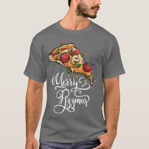 Frohe Pizzmas Weihnachten Lights Men Boy Funny Piz T-Shirt
