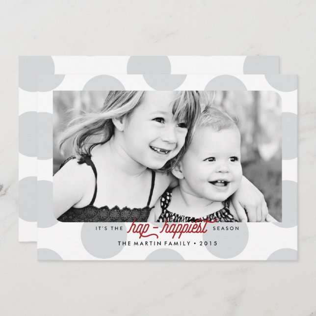 Frohe Polka Weihnachtszeit Feiertagskarte (Vorne/Hinten)