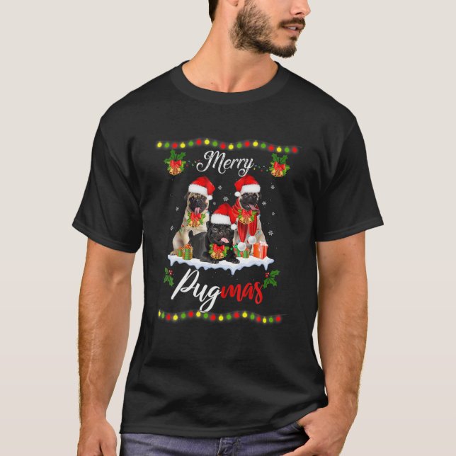 Frohe Pugmas Möpsen Weihnachts Hund Liebhaber Funn T-Shirt (Vorderseite)