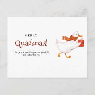 Frohe Quackmas! Lustige Enten-Weihnachtskarte, min Feiertagspostkarte