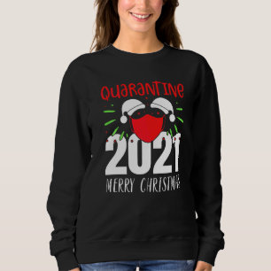 Frohe Quarantäne-Weihnachten 2021 Santa-Hut-Gesich Sweatshirt