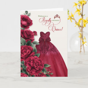 Frohe Quinceanera 15. Geburtstag Burgunderwein Karte