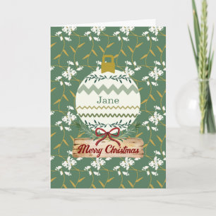 Frohe Regal Floral Green Holiday Card Dankeskarte