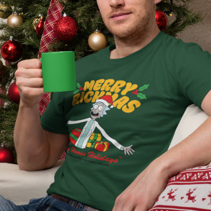 Frohe Rickmas und glückliche menschliche Ferien T-Shirt