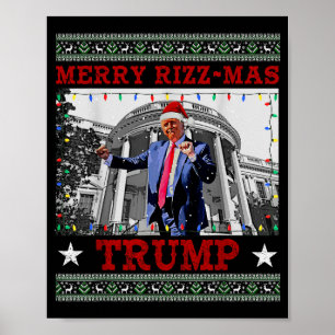 Frohe Rizzmas Trump Lustig Humorvoll Trump Tanz We Poster