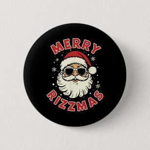 Frohe Rizzmas Weihnachten Rizz Cool Santa Sungles Button