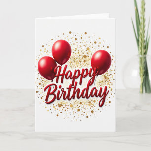 Frohe rote Schriftkarte zum Geburtstag Karte