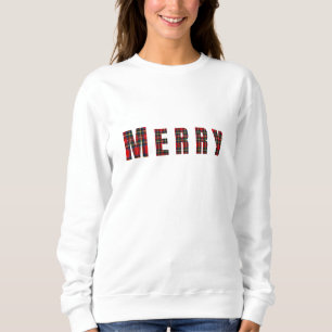 Frohe Royal Stewart Rote Weihnachts-Karo Sweatshirt