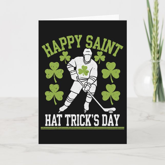 Frohe Saint Hat Trick's Day St. Patrick's Day Hock Karte (Vorderseite)