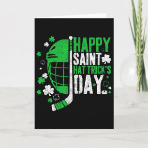 Frohe Sankt-Hattrick-Tag Lustig Eishockey St. Pat Karte