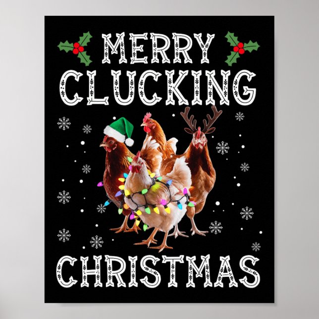 Frohe Schläge Weihnachts Funny Chicken Weihnachtsm Poster (Vorne)