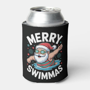 Frohe Schwimmas Weihnachten Santa Xmas Schwimmbad Dosenkühler