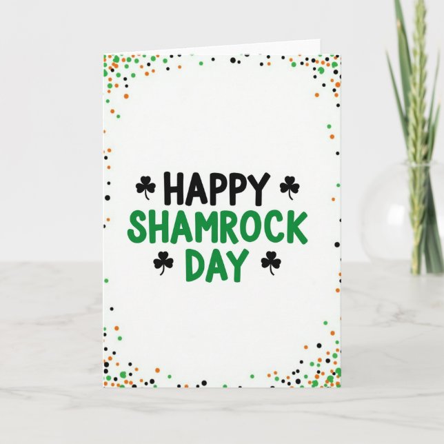 Frohe Shamrock-Tag-Karte Karte (Vorderseite)