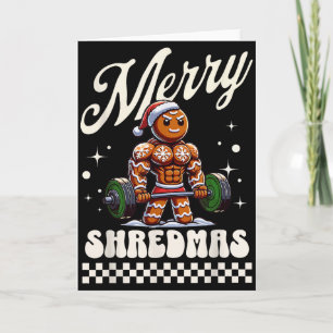 Frohe Shredmas Weihnachten Fitnessstudio Lebkuchen Karte