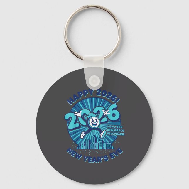Frohe Silvesterfeier 2026 Design  Schlüsselanhänger (Vorderseite)