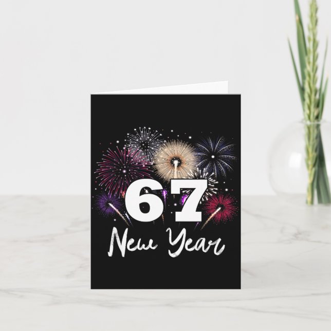 Frohe Silvesterparty 2026 67 Meme  Dankeskarte (Vorderseite)