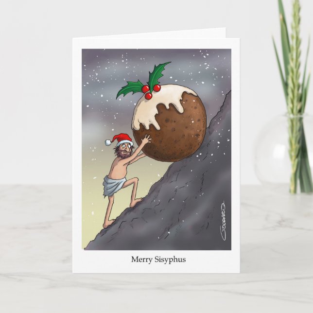 Frohe Sisyphus! Weihnachtskarte Karte (Vorderseite)