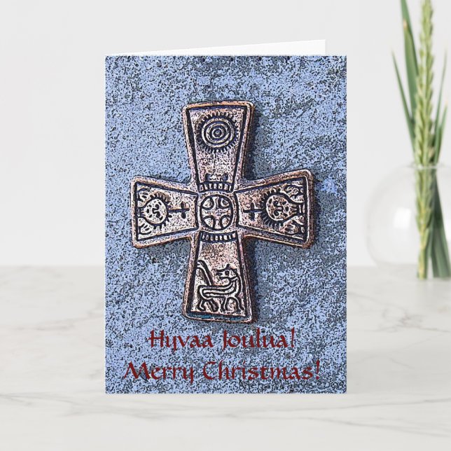Frohe skandinavische Weihnachten! Feiertagskarte (Vorderseite)