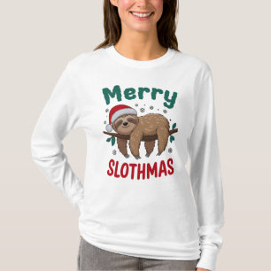 Frohe Slothmas, lustiges Tier T-Shirt