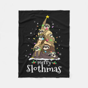 Frohe Slothmas Niedliche Xmas Sloth Weihnachtsmann Fleecedecke