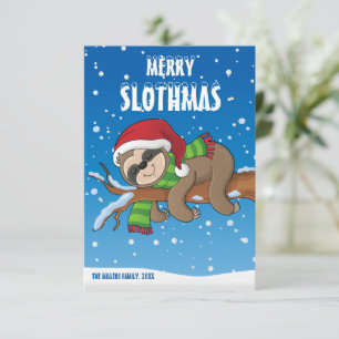 Frohe Slothmas, Sloth Christmas Card,