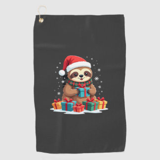 Frohe Slothmas süße Weihnachtsssloth Santa Hut Xma Golfhandtuch
