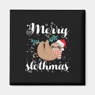 Frohe Slothmas Weihnachten Pajama für Sloth Liebha Magnet