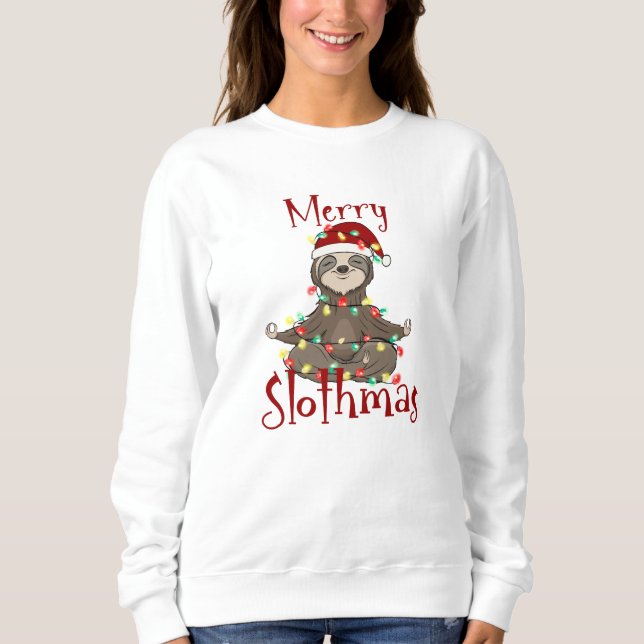 Frohe Slothmas Weihnachten Sweatshirt (Vorderseite)