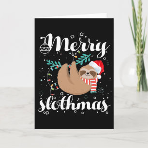 Frohe Slothmas Weihnachtspyjama für Sloth-Fans  Karte
