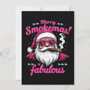 Frohe Smokemas Lustiger Weihnachtsmann mit großer Einladung