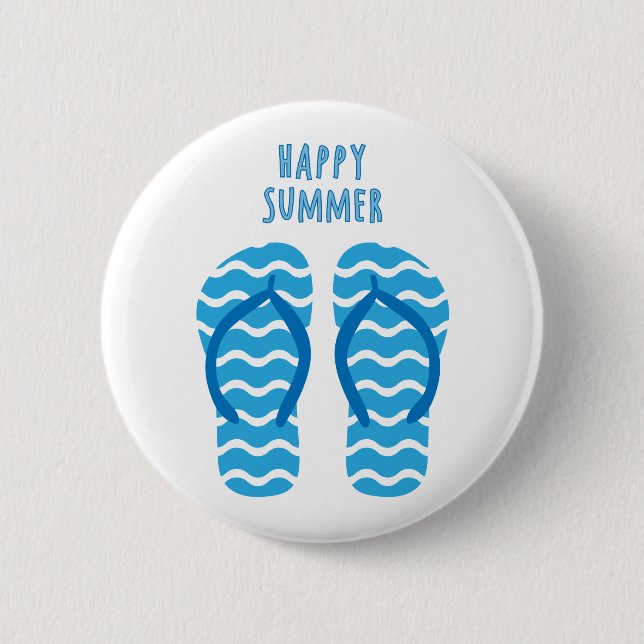 Frohe Sommertaste mit Flip Flops Button (Vorderseite)