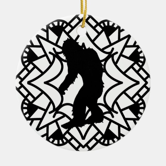 Frohe Squatch mas Weihnachten Keramik Ornament (Vorne)