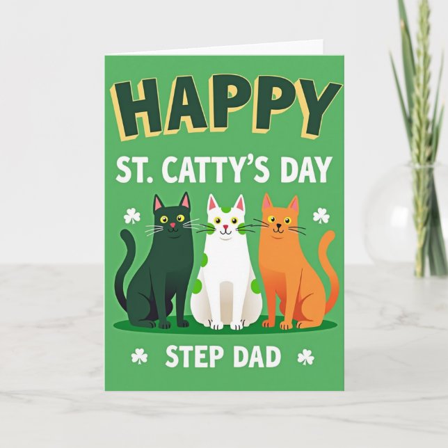 Frohe St. Cattys Tag Stiefvater Karte (Vorderseite)