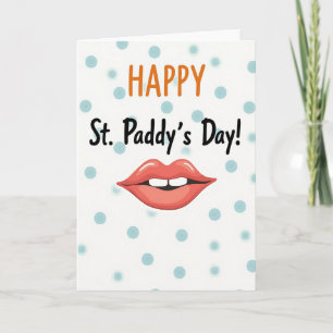Frohe St. Paddys Tag Kiss Karte